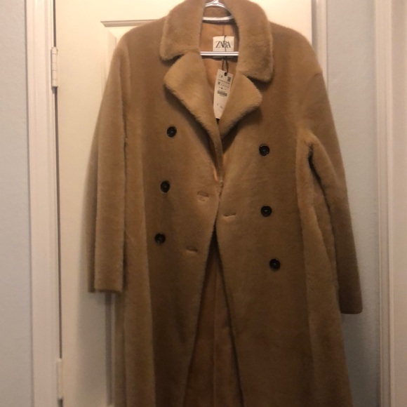 Zara Jackets & Coats Zara Faux Fur Wrap Coat Poshmark
